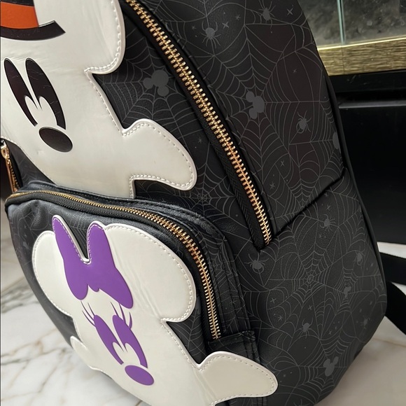 Disney Mickey and Minnie Ghost Backpack - Black and White Glow in the Dark